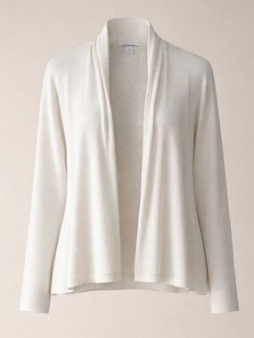 Nordstrom Signature Cashmere Linen Cardigan Ivory Womens XL Layer Quiet Luxury